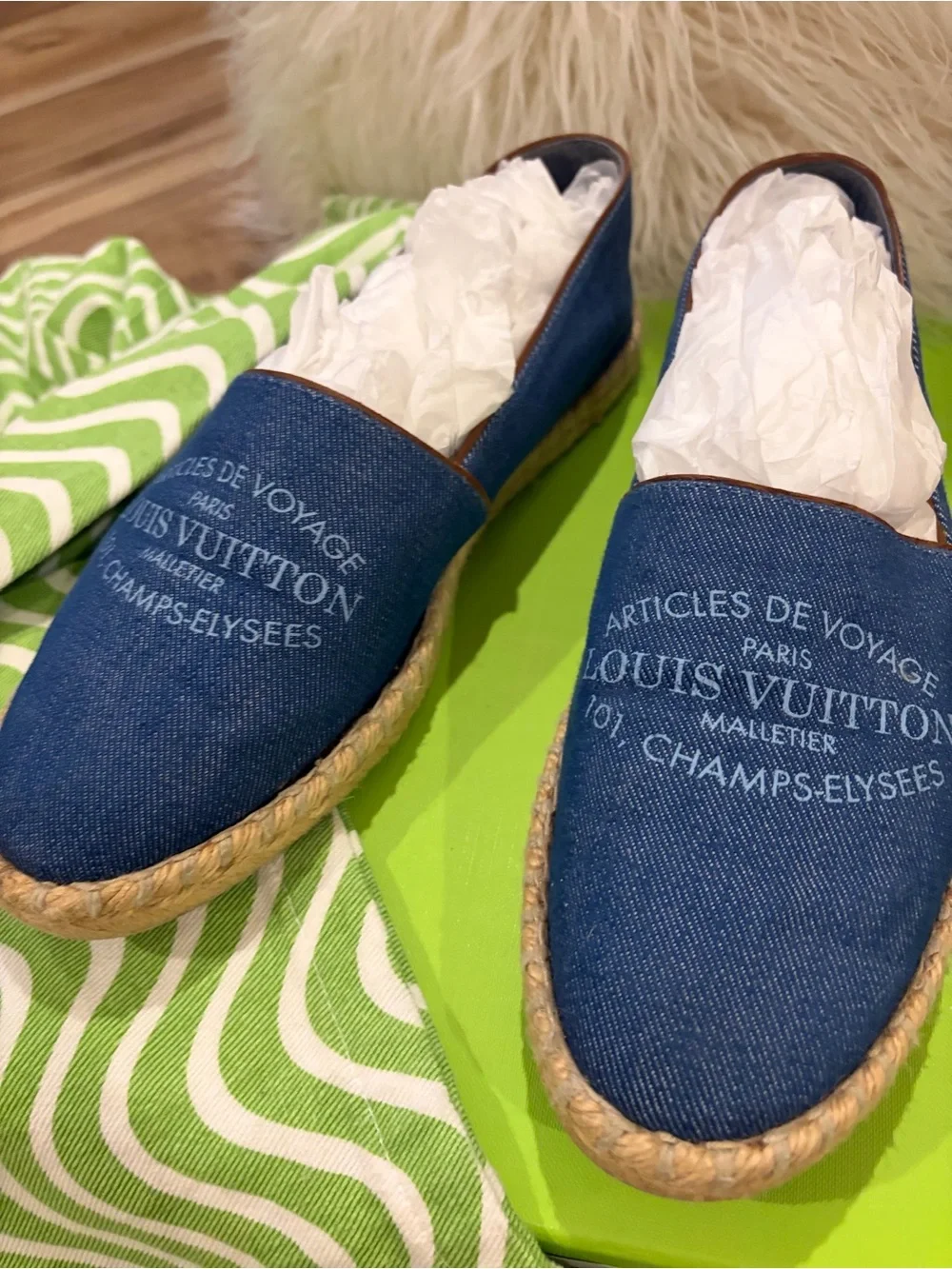 Louis Vuitton Denim Espadrilles in Navy Blue